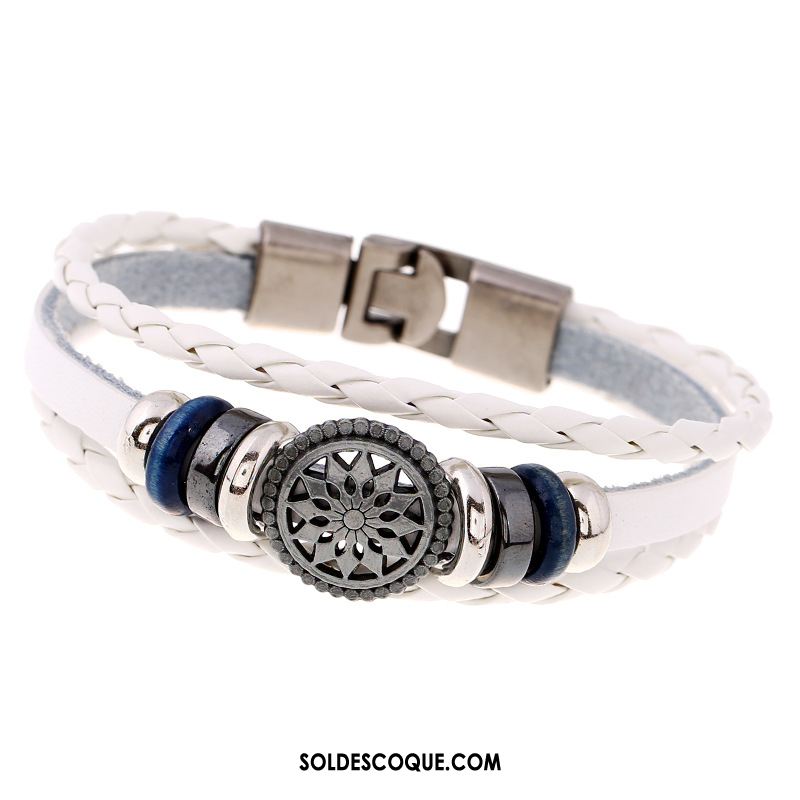 Bijoux En Argent Homme Bracelet Multicouche All-match Accessoires Noir Pas Cher