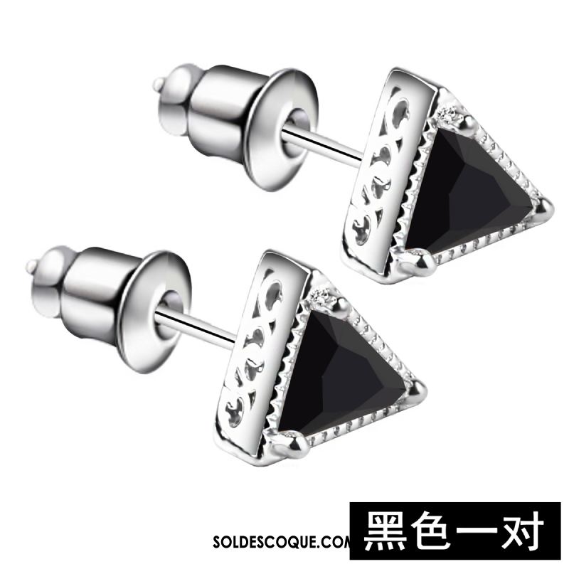 Bijoux En Argent Homme Tempérament Triangle Créatif Tendance Bleu Pas Cher