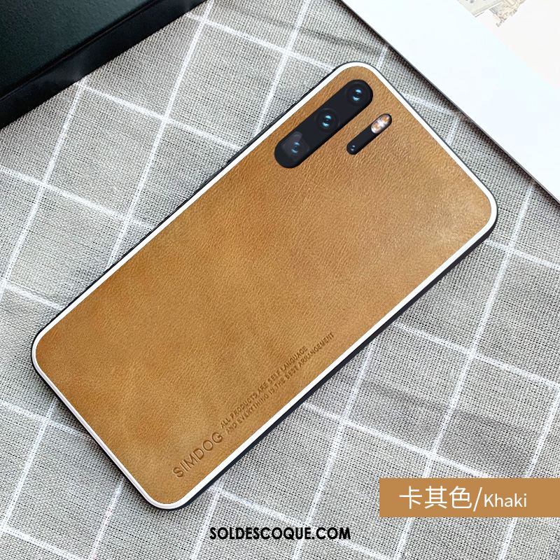 Coque Huawei P30 Pro Cuir Véritable Étui Protection Antidérapant Business Pas Cher