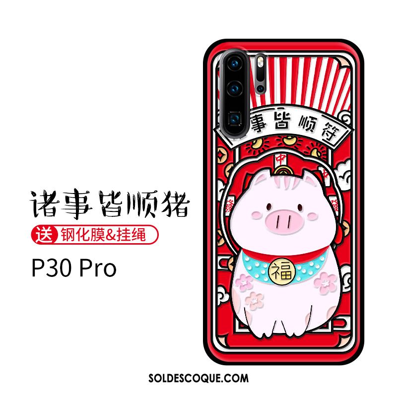 Coque Huawei P30 Pro Tout Compris Dessin Animé Téléphone Portable Protection Rouge Pas Cher