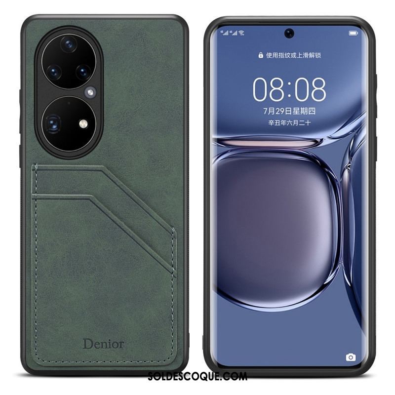 Coque Huawei P50 Pro Porte Cartes Double Fentes Denior