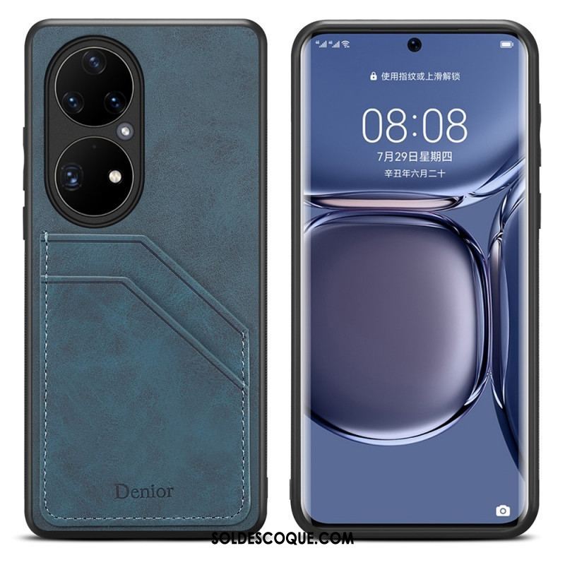 Coque Huawei P50 Pro Porte Cartes Double Fentes Denior