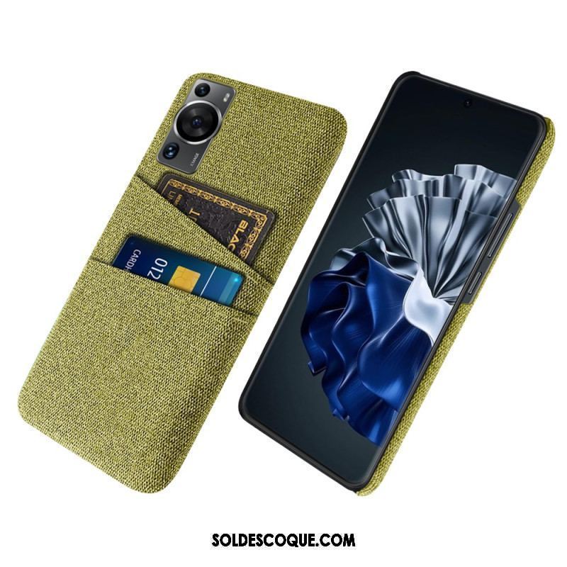 Coque Huawei P60 Pro Tissu Porte-Cartes