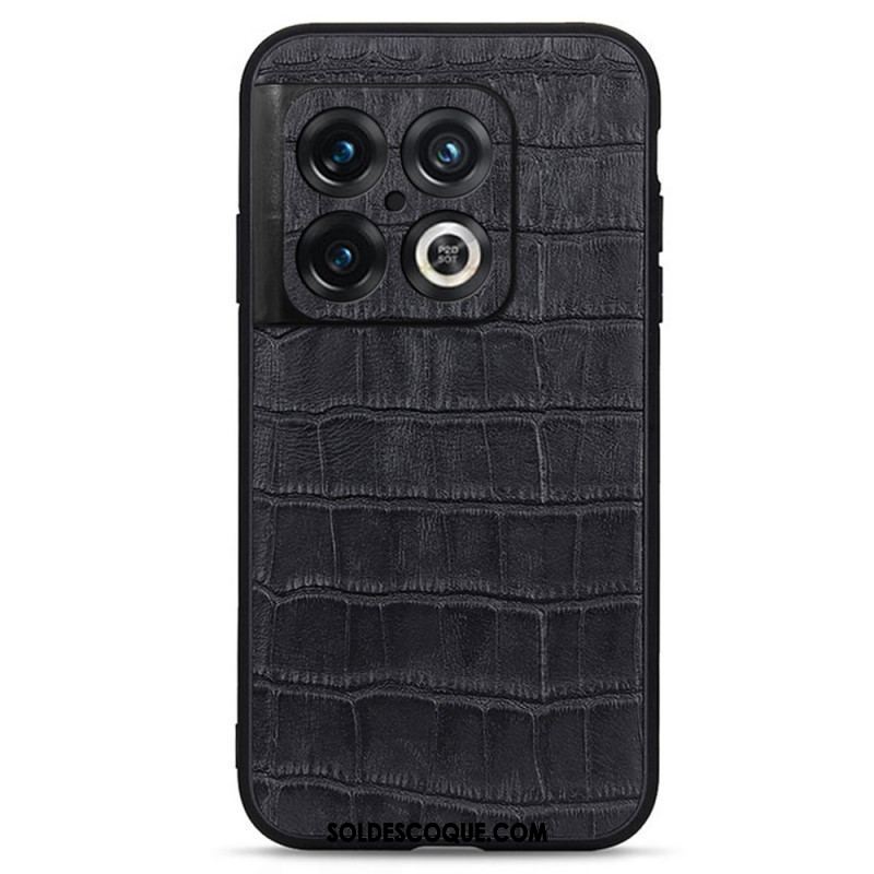 Coque OnePlus 10 Pro 5G Cuir Véritable Texture Crocodile