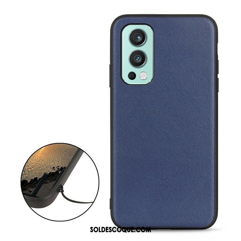 Coque OnePlus Nord 2 5G Véritable Cuir Litchi