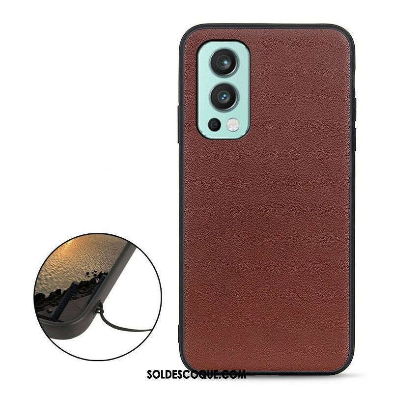 Coque OnePlus Nord 2 5G Véritable Cuir Litchi