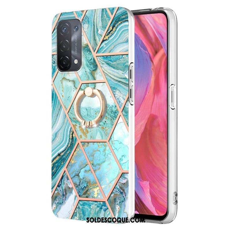 Coque Oppo A54 5G / A74 5G Marbre avec Anneau-Support