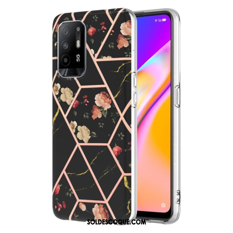 Coque Oppo A94 5G Marbre Géométrique Coloré