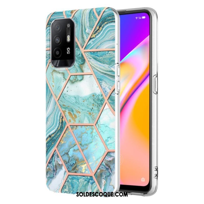 Coque Oppo A94 5G Marbre Géométrique Flashy