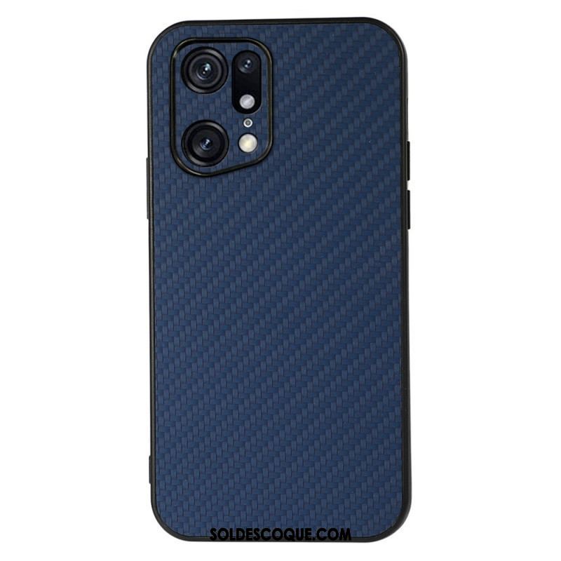 Coque Oppo Find X5 Pro Effet Cuir Texture Fibre Carbone