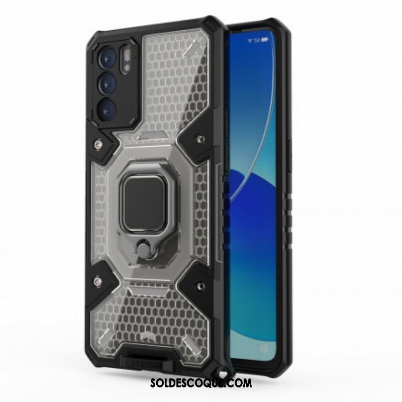 Coque Oppo Reno 6 5G Nid d'Abeille avec Anneau