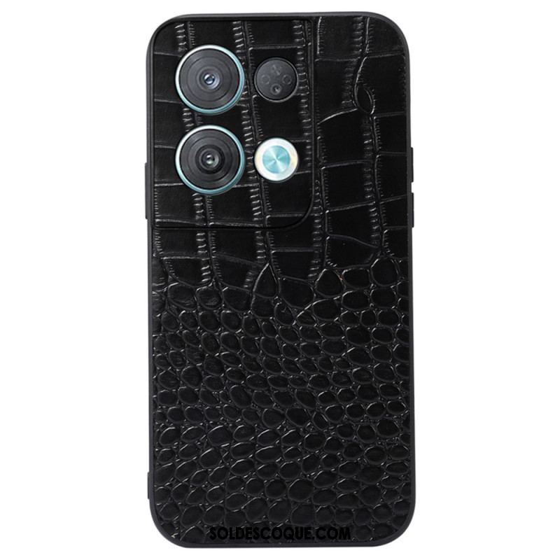 Coque Oppo Reno 8 Pro Cuir Véritable Texture Crocodile