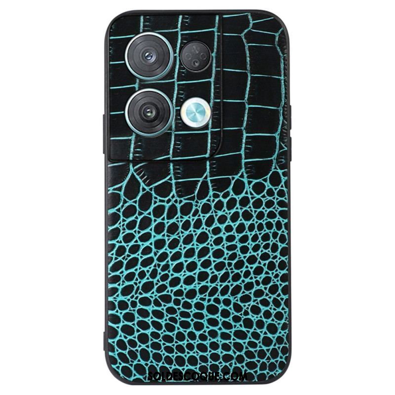 Coque Oppo Reno 8 Pro Cuir Véritable Texture Crocodile