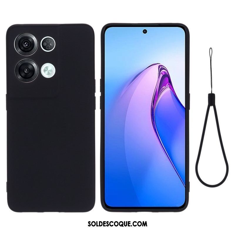 Coque Oppo Reno 8 Pro Silicone Liquide à Lanière