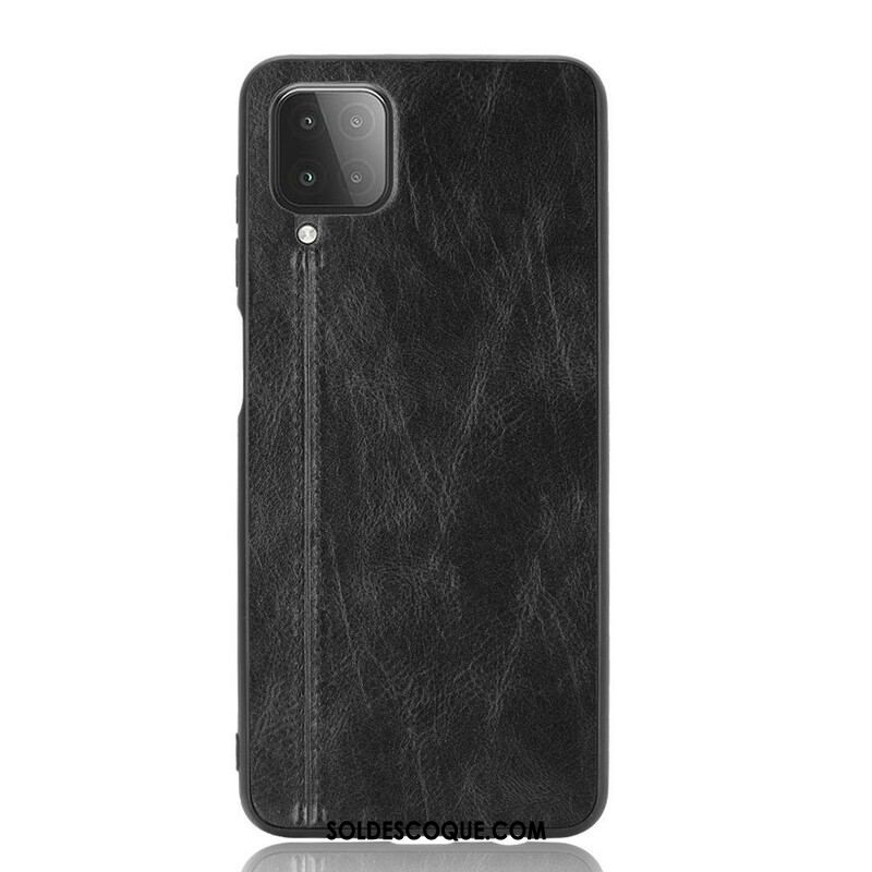 Coque Samsung Galaxy A12 / M12 Effet Cuir Couture