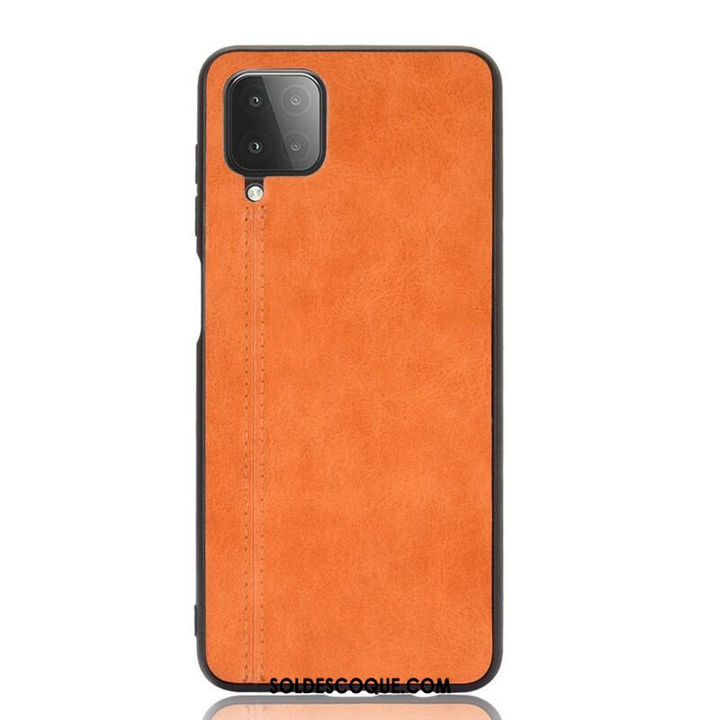 Coque Samsung Galaxy A12 / M12 Effet Cuir Couture