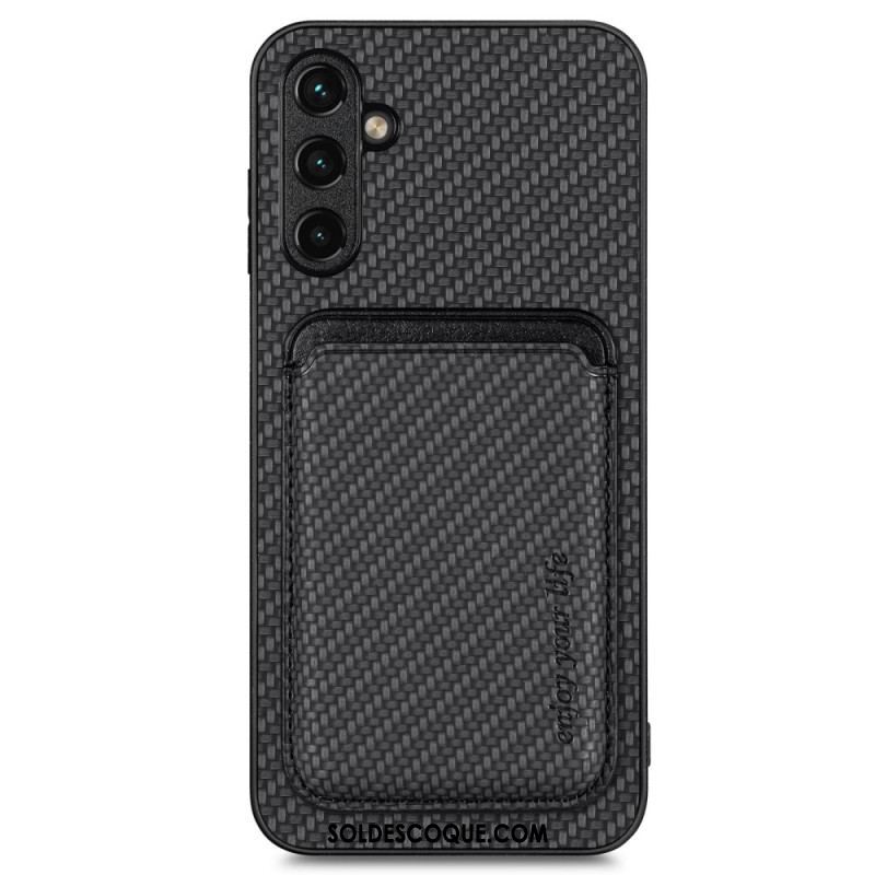 Coque Samsung Galaxy A14 5G / A14 Fibre Carbone Porte-Cartes Amovible