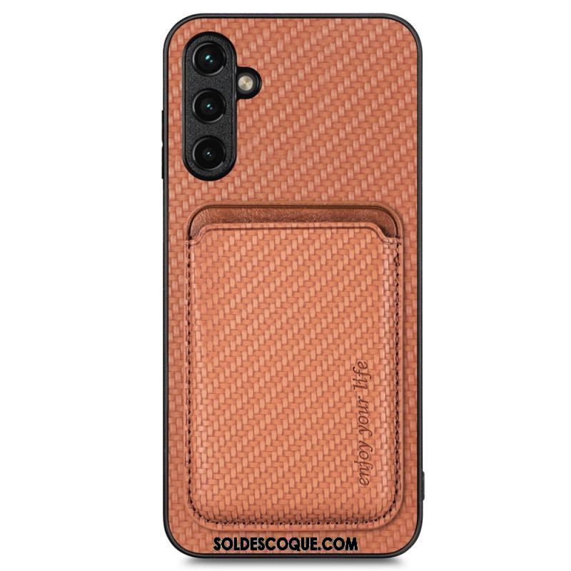 Coque Samsung Galaxy A14 5G / A14 Fibre Carbone Porte-Cartes Amovible