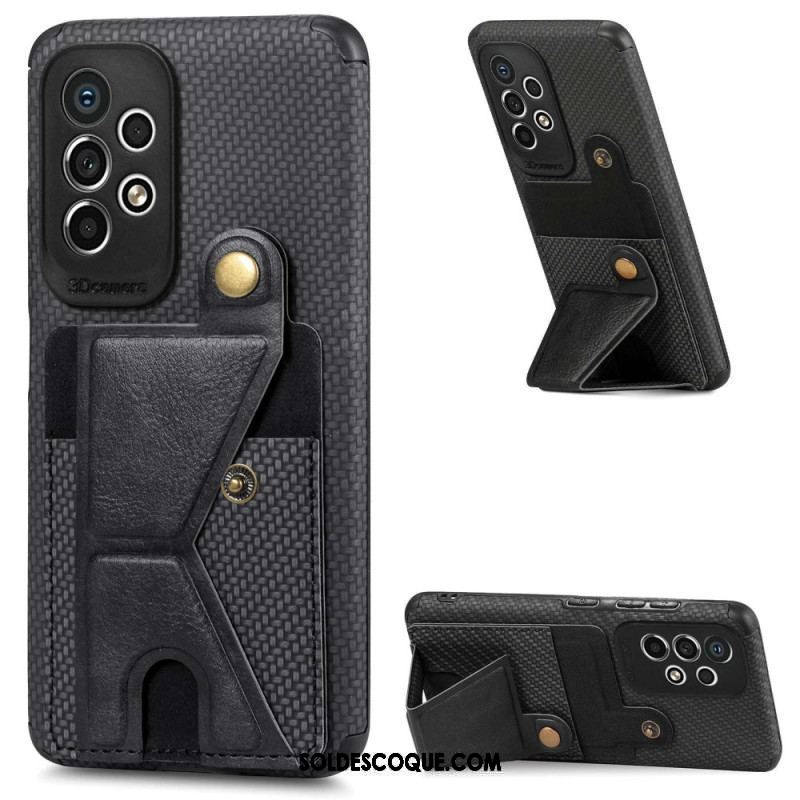 Coque Samsung Galaxy A53 5G Fibre Carbone Porte-Cartes Support