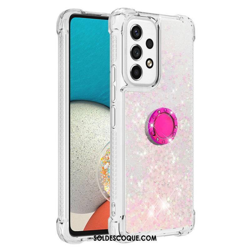 Coque Samsung Galaxy A53 5G Paillettes avec Anneau-Support