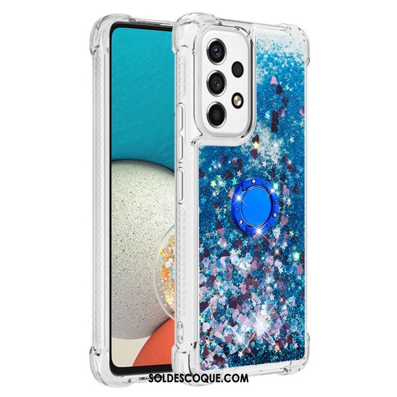 Coque Samsung Galaxy A53 5G Paillettes avec Anneau-Support