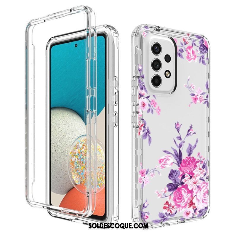 Coque Samsung Galaxy A53 5G Transparente Fleurs