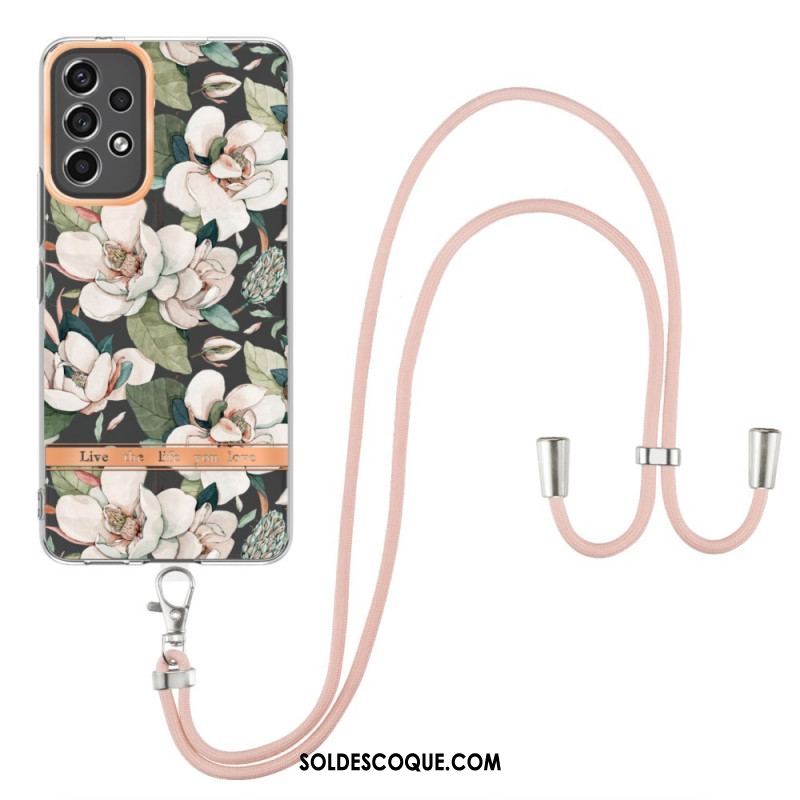 Coque Samsung Galaxy A53 5G à Cordon Florale