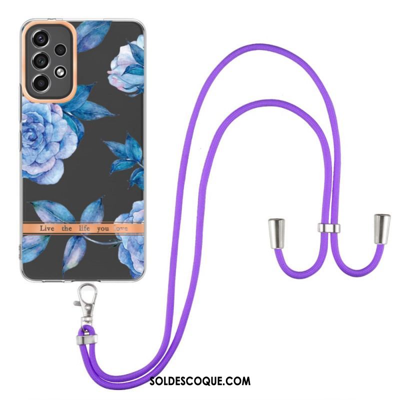 Coque Samsung Galaxy A53 5G à Cordon Florale