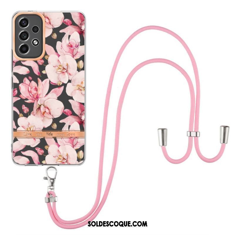 Coque Samsung Galaxy A53 5G à Cordon Florale