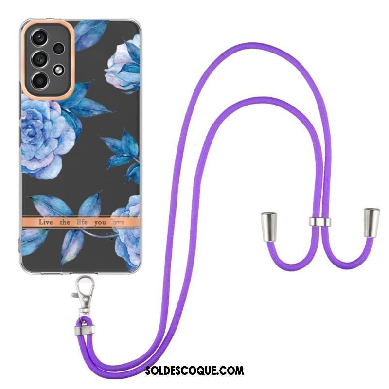 Coque Samsung Galaxy A53 5G à Cordon Florale