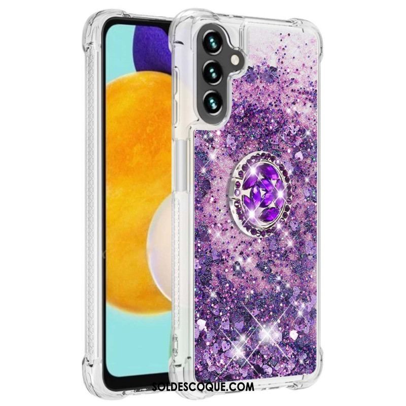 Coque Samsung Galaxy A54 5G Paillettes avec Anneau-Support