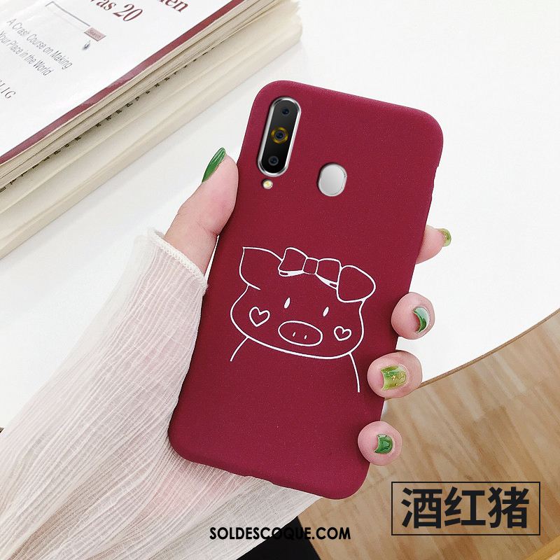 Coque Samsung Galaxy A8s Rouge Fluide Doux Étoile Téléphone Portable Délavé En Daim Soldes