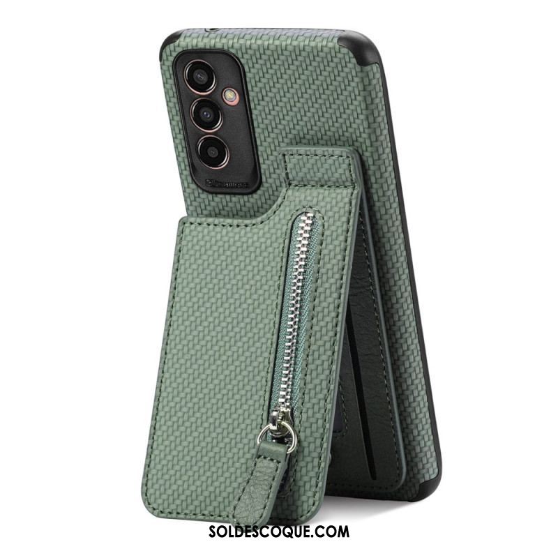 Coque Samsung Galaxy M13 Fibre Carbone Porte-Cartes Support