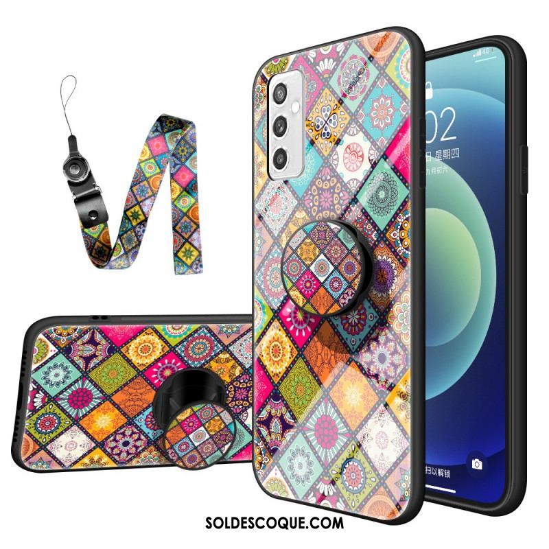 Coque Samsung Galaxy M52 Tapisserie Orientale à Lanière