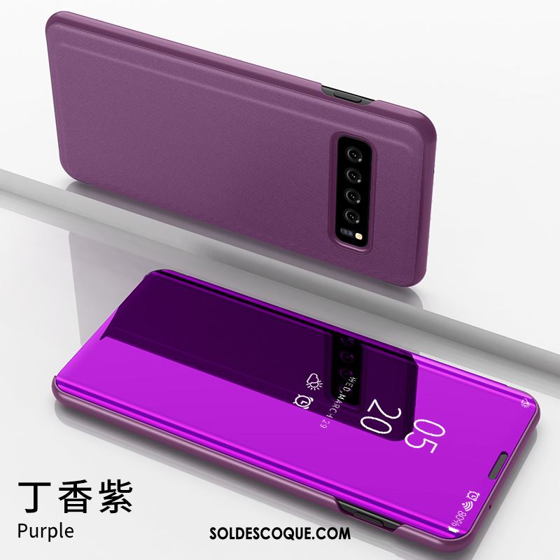 Coque Samsung Galaxy S10+ Tout Compris Personnalité Étui En Cuir Miroir Créatif France