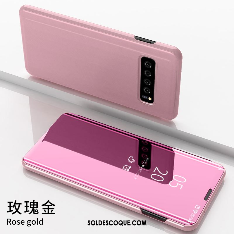 Coque Samsung Galaxy S10+ Tout Compris Personnalité Étui En Cuir Miroir Créatif France