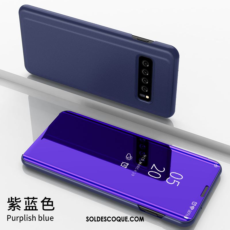 Coque Samsung Galaxy S10+ Tout Compris Personnalité Étui En Cuir Miroir Créatif France