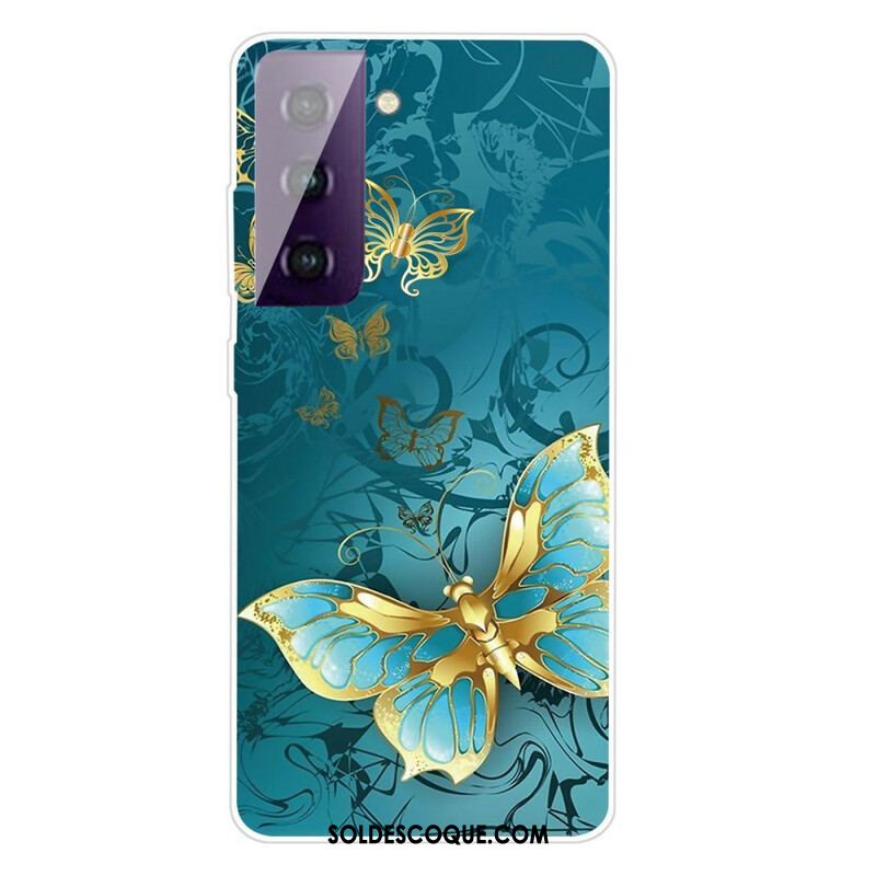 Coque Samsung Galaxy S21 FE Flexible Papillons