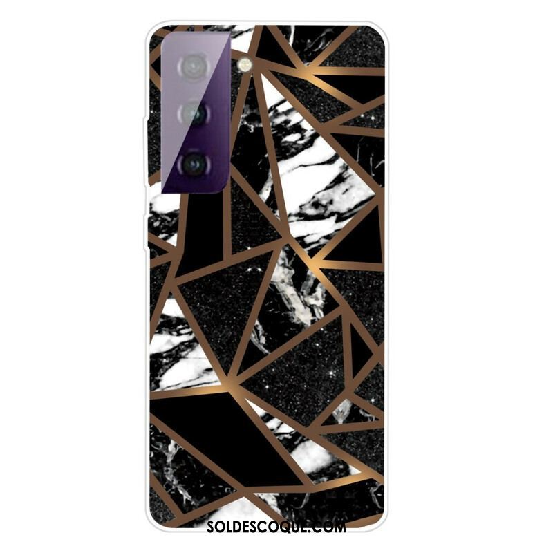 Coque Samsung Galaxy S21 FE Marbre Géométrique