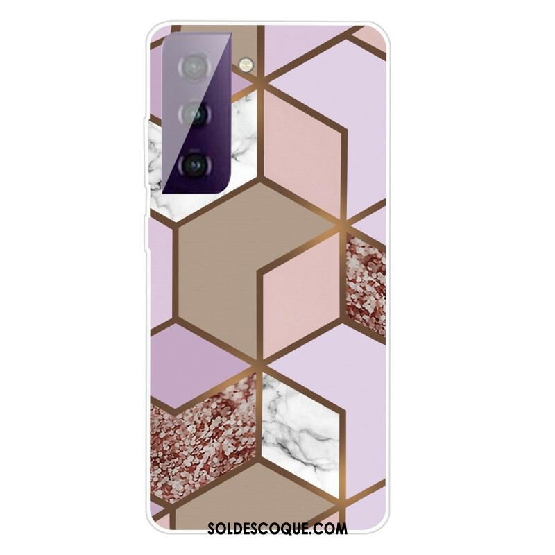 Coque Samsung Galaxy S21 FE Marbre Géométrique