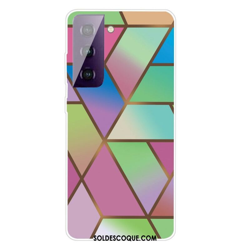 Coque Samsung Galaxy S21 FE Marbre Géométrique