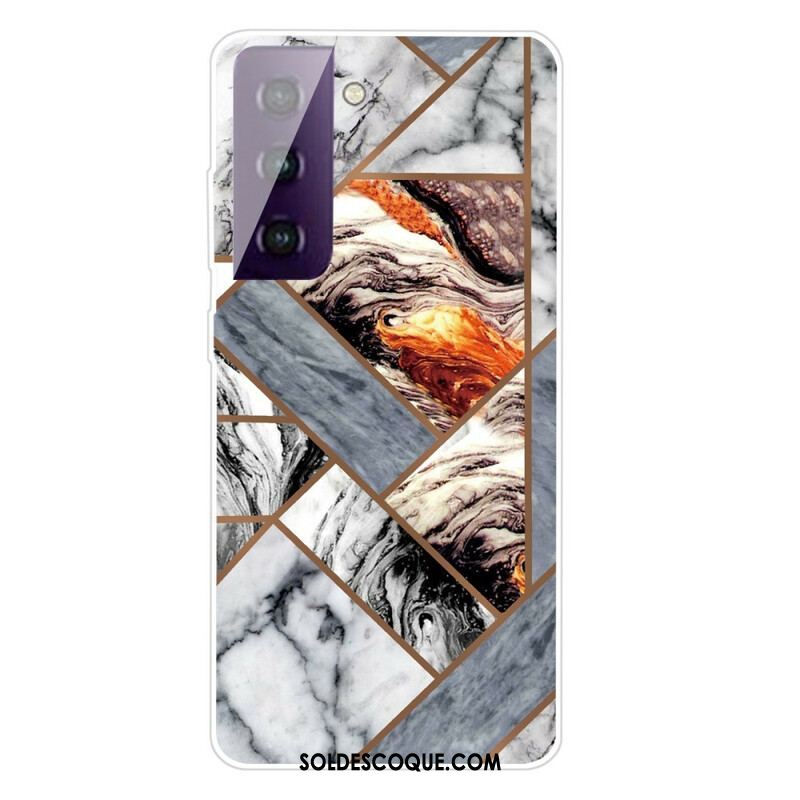 Coque Samsung Galaxy S21 FE Marbre Géométrique Variable