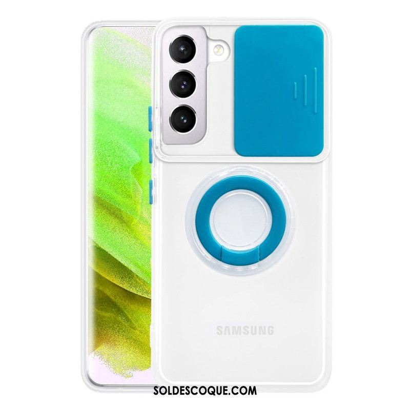 Coque Samsung Galaxy S22 5G Anneau-Support et Protège-Lentilles