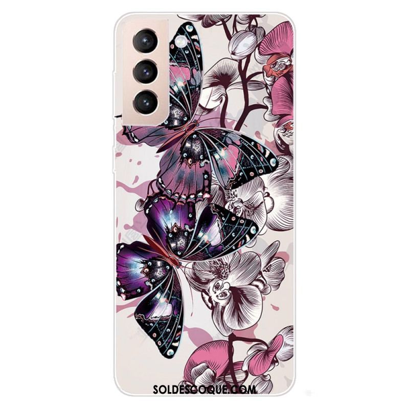 Coque Samsung Galaxy S22 5G Papillons Colorés