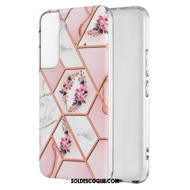 Coque Samsung Galaxy S22 Plus 5G Marbrée Florale