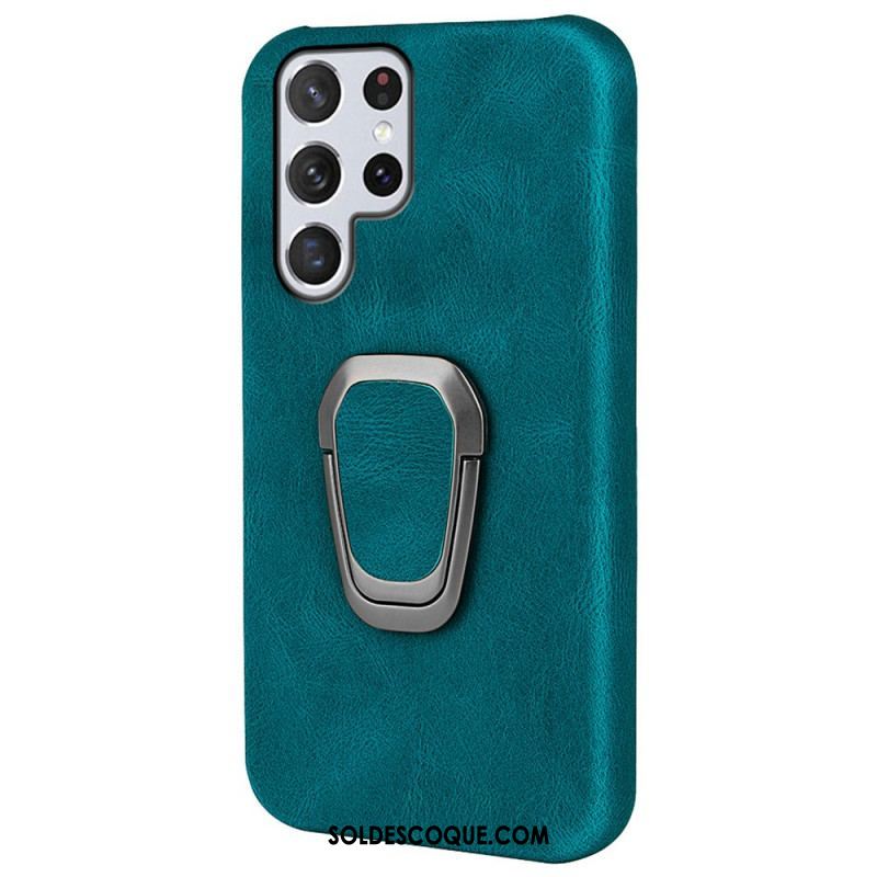 Coque Samsung Galaxy S22 Ultra 5G Effet Cuir Anneau-Support New Colors