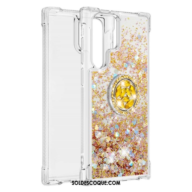 Coque Samsung Galaxy S22 Ultra 5G Paillettes Anneau-Support