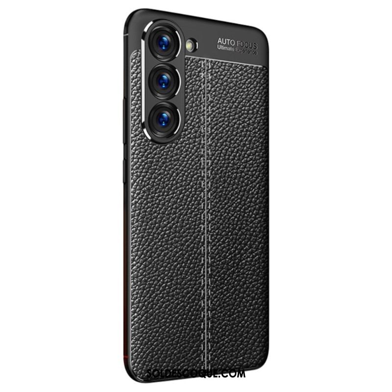 Coque Samsung Galaxy S23 5G Effet Cuir Litchi Double Line