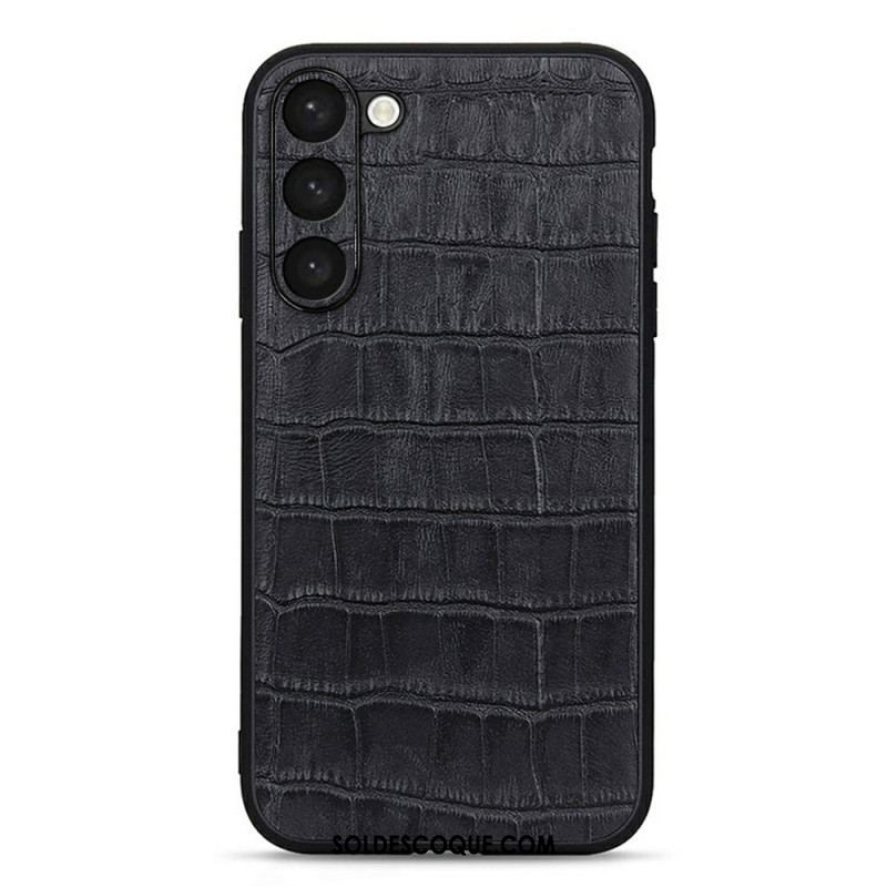 Coque Samsung Galaxy S23 5G Véritable Cuir Style Crocodile