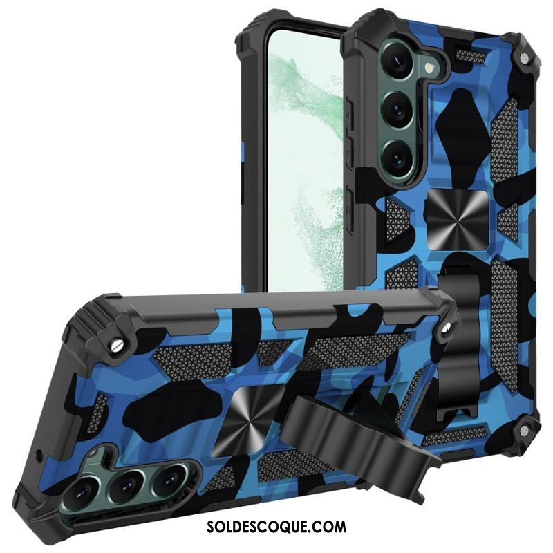 Coque Samsung Galaxy S23 Plus 5G Camouflage Support Amovible